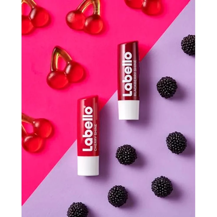 Labello Blackberry Shine Lippenpflegestift, 4,8 g, mit zartrotem Glanz, 24h Feuchtigkeit, Sheabutter und Brombeeraroma – Bild 4