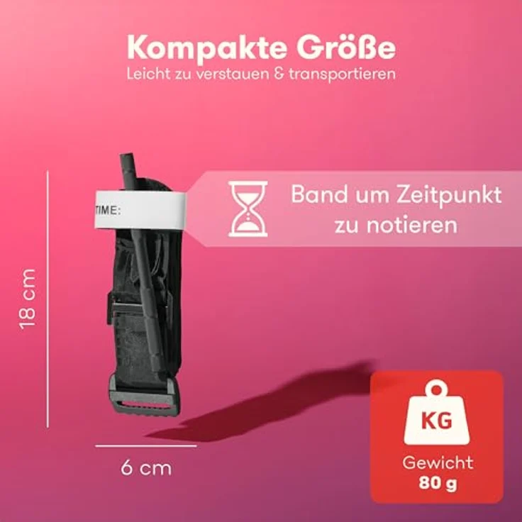 Purahelp Erste-Hilfe-Set Tourniquet, 2 Stück, robuster Druckverband mit Schnellverschlusssystem und Aluminiumstab, kompakte Größe für den Notfalleinsatz – Bild 3