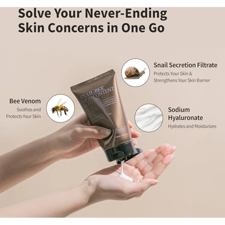 Benton Snail Bee High Content Lotion, Gesichtscreme mit zusätzlicher Feuchtigkeit, 120 ml für fettige und Mischhaut – Bild 3