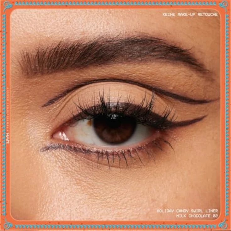 NYX PROFESSIONAL MAKEUP Candy Swirl Liner, wasserfester Eyeliner mit flexibler Pinselspitze, für definierte Lidstriche, Farbe: Milk Chocolate – Bild 5