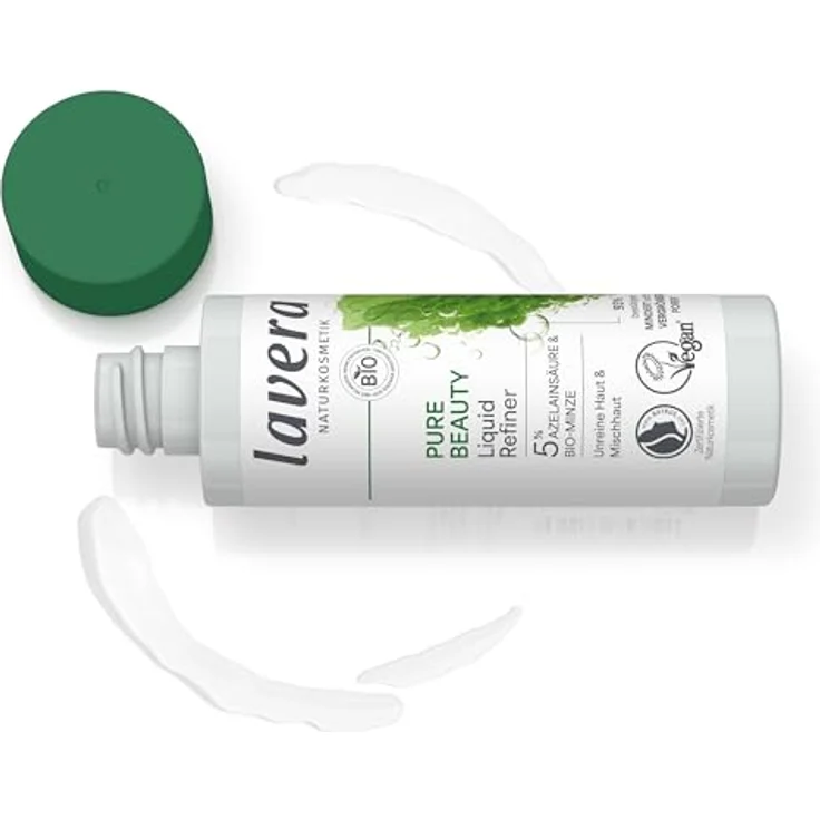 Lavera Pure Beauty Liquid Refiner, Tagespflege mit Azelainsäure und Bio-Minze, Anti-Pickel-Pflege für normale und empfindliche Haut, 100 ml – Bild 2
