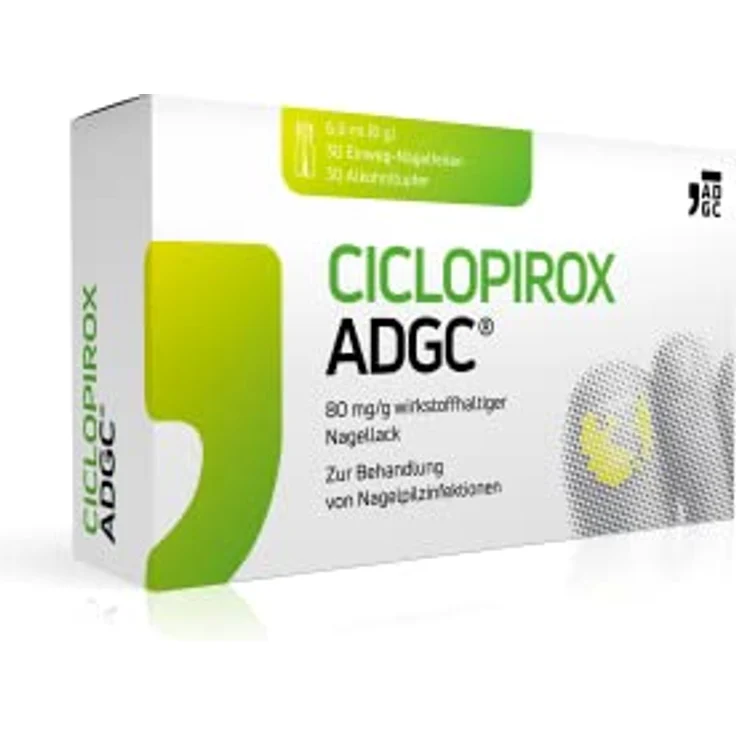Ciclopirox ADGC 80 mg/g 6,6 ml zur Behandlung von Nagelpilzinfektionen, einfache Anwendung und wasserfest – Bild 1