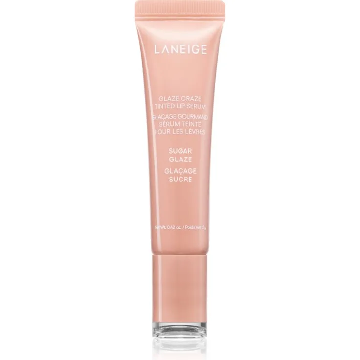 LANEIGE Glaze Craze Tinted Lip Serum, tönender Lippenbalsam in Sugar Glaze, 12 g, glättet und verleiht Volumen
