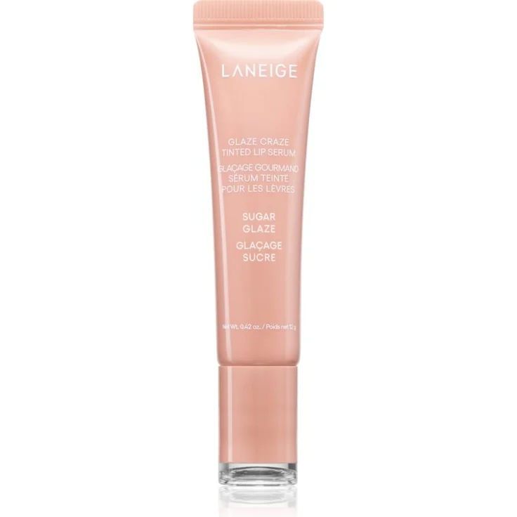 LANEIGE Glaze Craze Tinted Lip Serum, tönender Lippenbalsam in Sugar Glaze, 12 g, glättet und verleiht Volumen