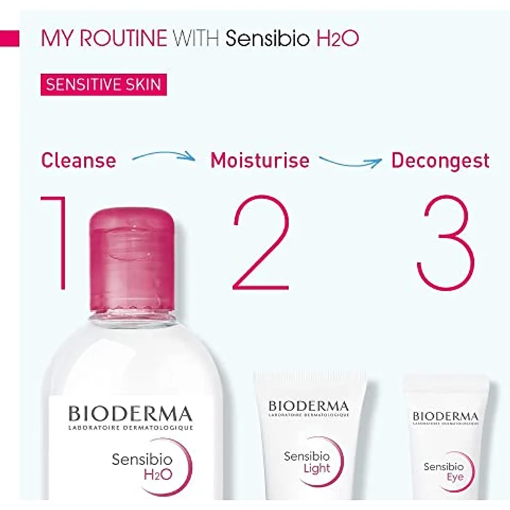 Bioderma Sensibio H2O Solution Micellaire Lotion 500 ml, für empfindliche Haut geeignet – Bild 8