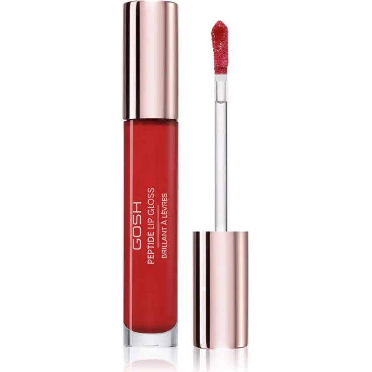 GOSH COPENHAGEN Peptide Lip Gloss, hochglänzender Lipgloss mit Peptiden, Farbton 005 Cherry, 7 ml
