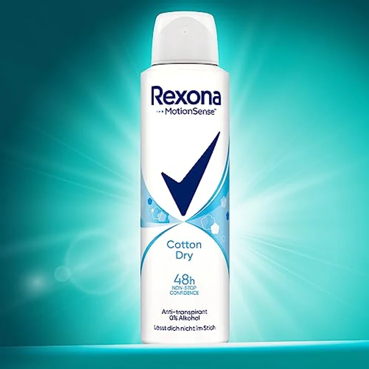 Rexona MotionSense Deo Spray Cotton Dry Anti Transpirant mit 48 Stunden Schutz gegen Körpergeruch und Achselnässe 150 ml 6 Stück – Bild 4