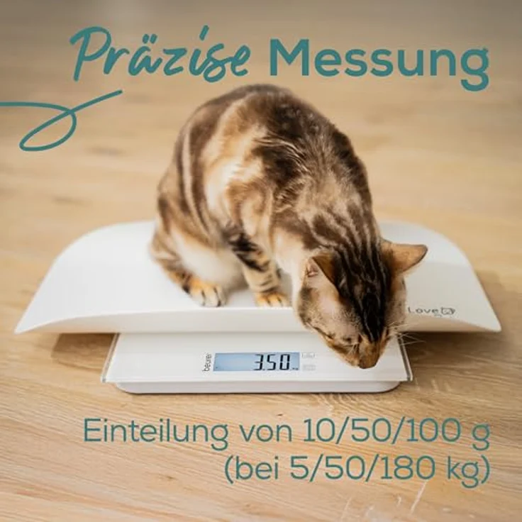 BEURER Polly Multifunktions-Haustierwaage, digitale Präzisionswaage bis 180 kg, Sicherheitsglas-Trittfläche, integrierte BMI-Berechnung, Überlastungsanzeige – Bild 4
