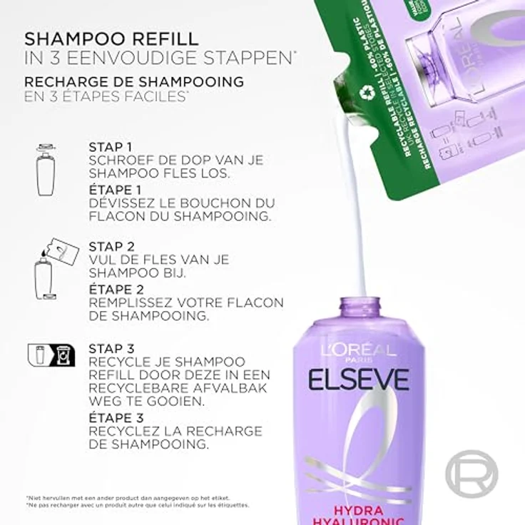 L’Oréal Paris Elvital Hydra Hyaluronic 72H Feuchtigkeits-Auffüllendes Shampoo, 250 ml für trockenes Haar – Bild 6
