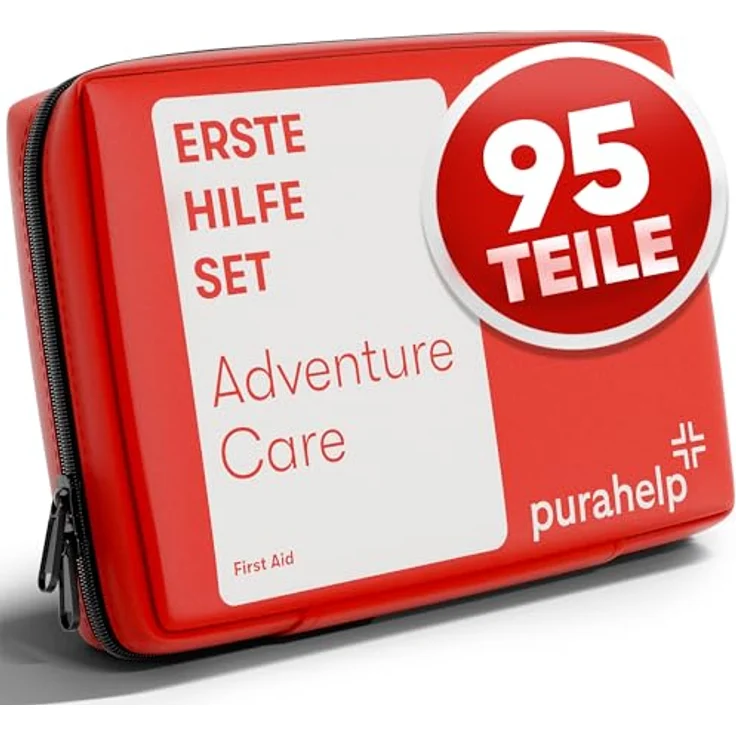 Purahelp Erste-Hilfe-Set Outdoor, Kompakt & Leicht, 95 Teile, wasserdichte Tasche, ideal für Wandern, Camping und Fahrrad – Bild 1