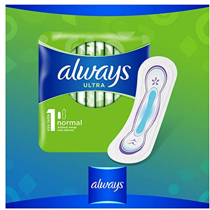 Always Ultra Damenbinde Größe 1 Normal ohne Flügel InstantDry Technologie dickere Binden mit einer angenehmen Passform Auslaufschutz 14 Stück – Bild 3