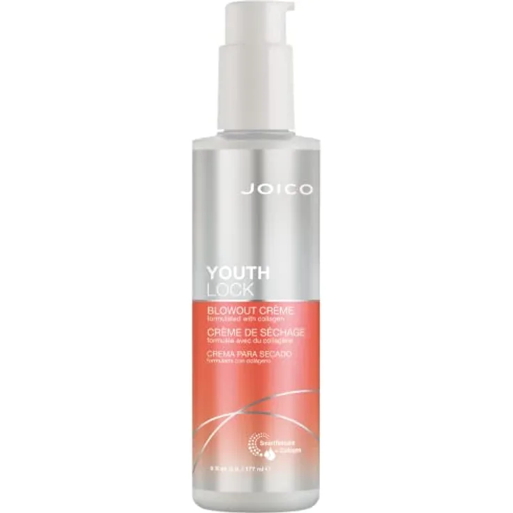 JOICO Youthlock Blowout Crème, Föhncreme mit Hitzeschutz und Feuchtigkeitsschutz für reifes Haar, 177 ml