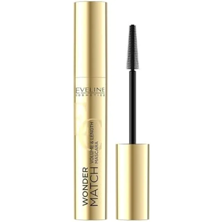 EVELINE WONDER MATCH INTENSE BLACK, Mascara mit wasserfester Formel, Volumen- und Längeneffekt, 7 ml