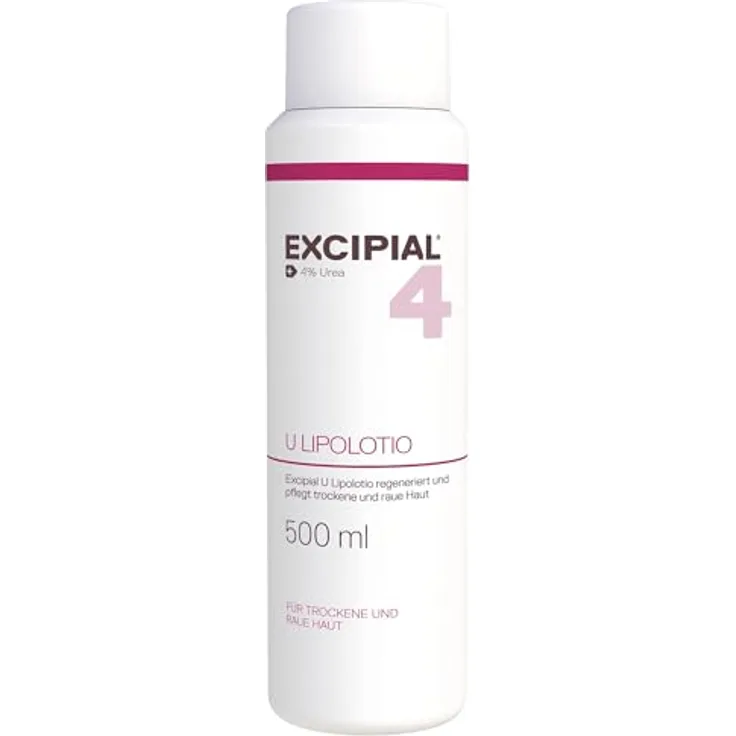 Excipial U4 Lipolotio 500 ml – Feuchtigkeitsspendende Urea-Lotion (4%) für raue, trockene & empfindliche Haut, stärkt die Hautbarriere und sorgt für ein glattes Hautgefühl