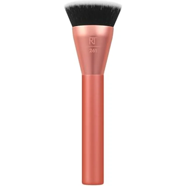 Real Techniques Snatch + Sculpt Contour Makeup Brush, For Liquid & Cream Contour & Bronzer, Flat Top & Oval Head For Blending & Buffing, Dense, Synthetic Bristles, Vegan & Cruelty Free, 1 Count – Bild 2