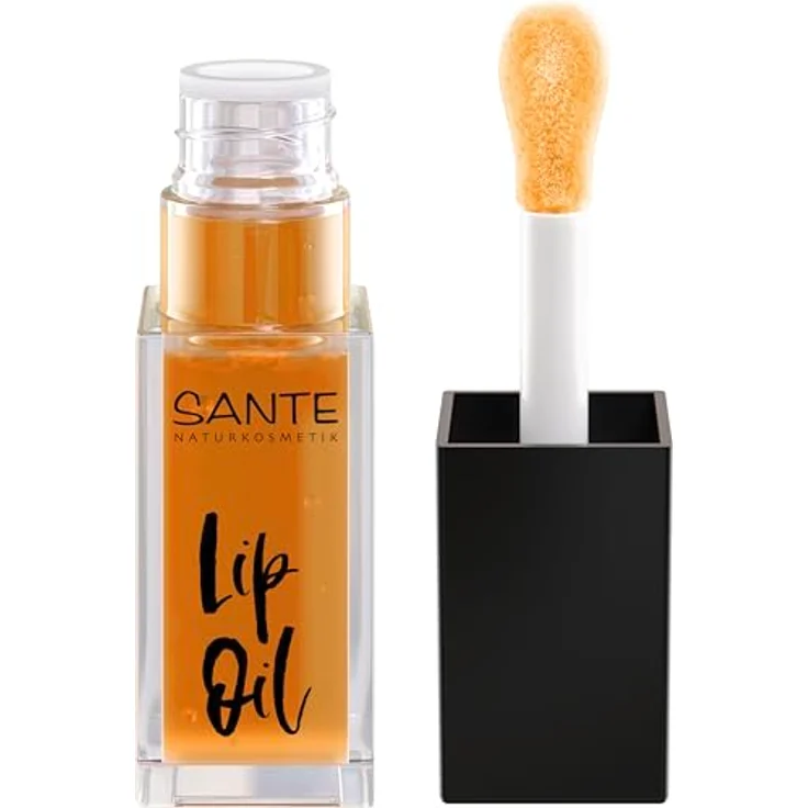 SANTE Naturkosmetik Lip Oil Orange, pflegendes Lippenöl mit Rizinusöl und Wachs, 7ml, vegan und NaTrue zertifiziert – Bild 2