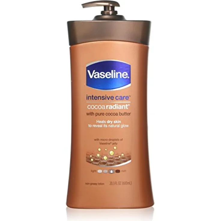 Vaseline Intensive Care Cocoa Butter Deep Conditioning Body Lotion, reichhaltige Feuchtigkeitslotion mit Kakaobutter und Vitamin E, 600ml