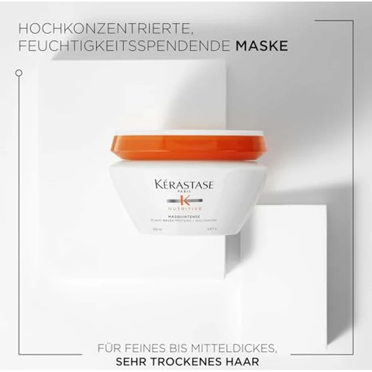 Kérastase Nutritive, Masquintense Deep Nutrition Soft Mask, Haarkur für sehr trockenes, feines bis mittleres Haar, Feuchtigkeitsspendend und pflegend, Ohne Parabene, 200 ml – Bild 2