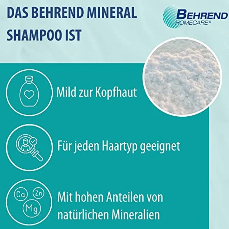 Evolsin Behrend Mineral Shampoo, 200 ml, rezeptfrei mit mineralischen Inhaltsstoffen – Bild 3