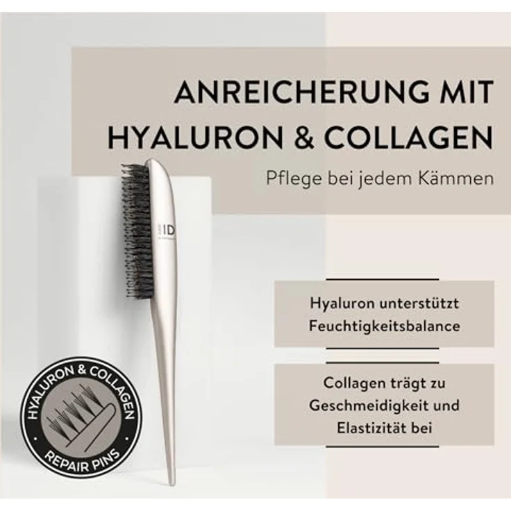 PARSA Beauty HAIR ID Anti-Frizz Sleek Kamm, Naturborsten für glänzende Frisuren, ergonomischer Griff, 100 % Recycling-Kunststoff – Bild 5