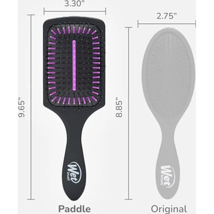 WetBrush Paddle Detangler, Haarbürste mit HeatFlex Borsten und Aquavents, geeignet für alle Haartypen, infiziert mit Aktivkohle, Schwarz – Bild 5