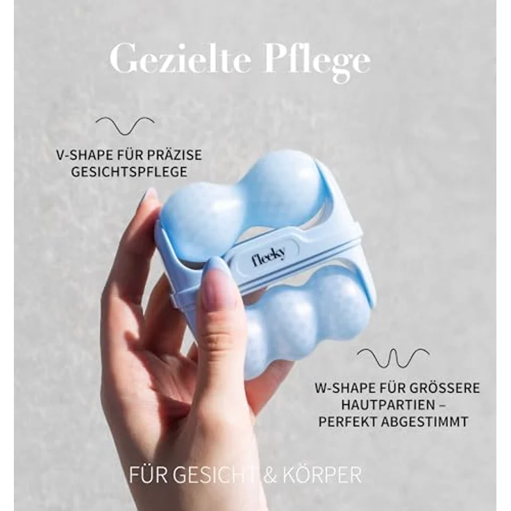 fleeky Ice Roller, Kühlend & Erfrischend Gesicht Roll-On mit Wave-Shape und V-Shape Ice-Wheels – Bild 5