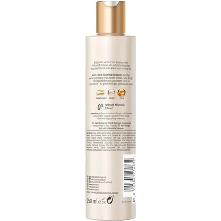 Hair Biology Haarshampoo Anti-Frizz & Illuminate, 250 ml - für geschmeidiges, glänzendes Haar und Reparatur von Stylingschäden – Bild 6