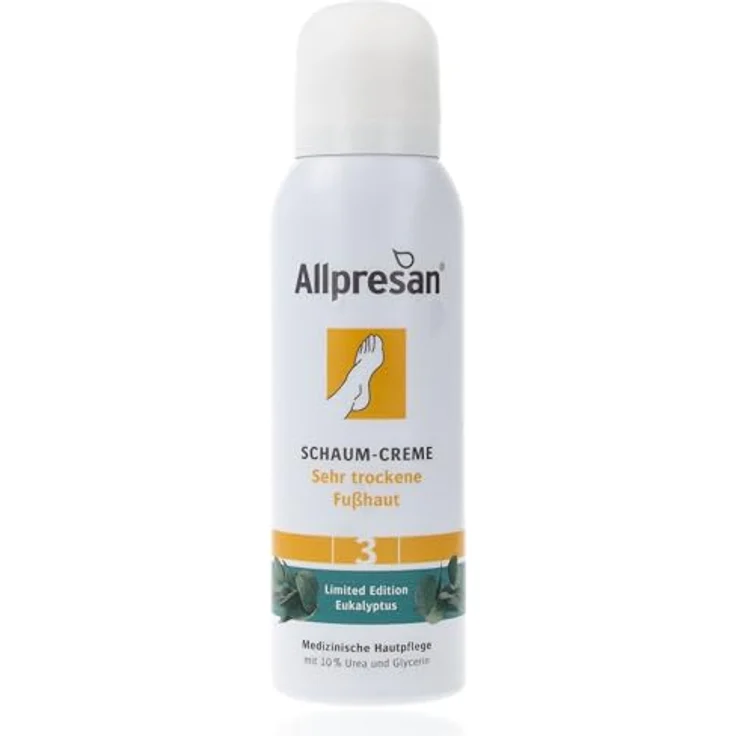 Allpresan Fuß spezial Nr. 3 Schaum-Creme mit Eukalyptus, Fußcreme für sehr trockene Haut mit 10% Urea und biomimetischen Lipiden, 125 ml - Limited Edition – Bild 1