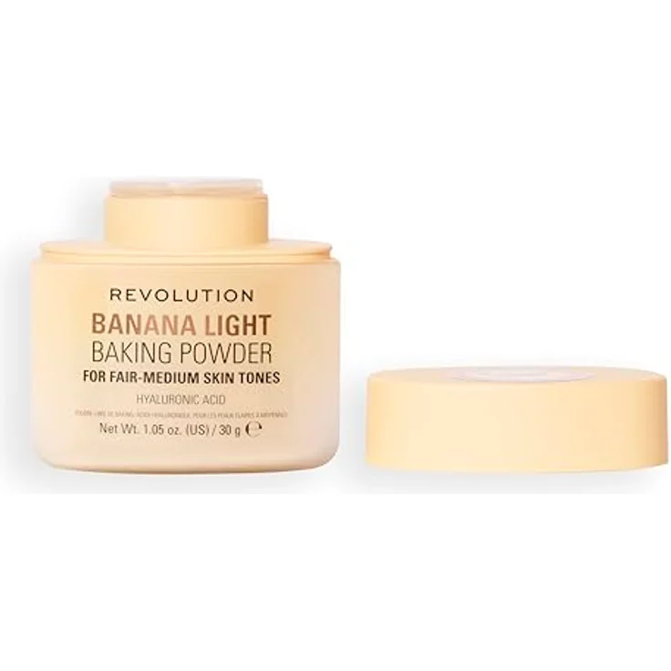 Revolution Loose Baking Powder Puder, 30 g Banana Light - talkfreie Formel mit Vitamin E und Hyaluronsäure für makelloses Finish – Bild 8