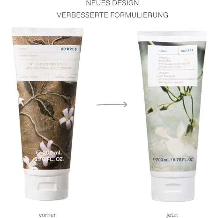 KORRES JASMINE Bodymilk, 200 ml mit Mandelöl, 24h Pflege, vegan, silikon- und parabenfrei, floraler Jasmin-Duft – Bild 2