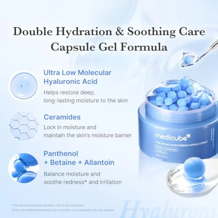 Medicube Hyaluronic Moisturizing Capsule Cream 55g – Leichte Gel-Creme mit Hyaluronsäure, Panthenol & Ceramiden zur Feuchtigkeitspflege und Unterstützung der Hautbarriere – Bild 3
