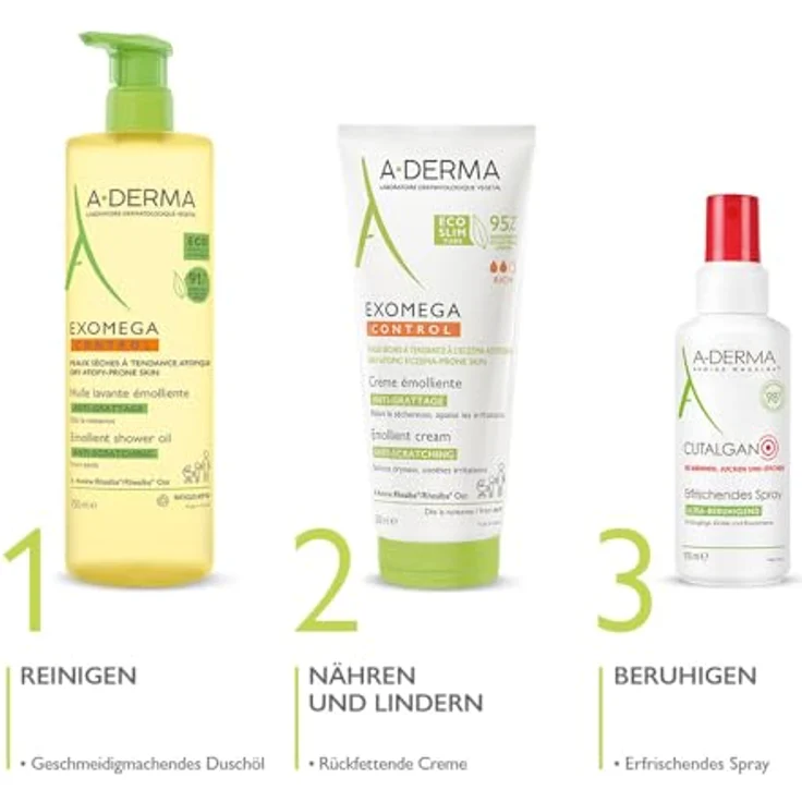 A-Derma Exomega Control Rich Emollient Cream Beruhigende und nährende Creme für trockene, zu Atopie neigende Haut 200 ml  – Bild 7