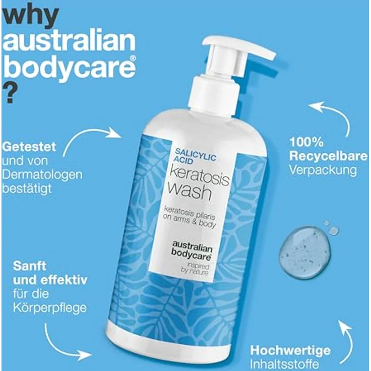 Australian Bodycare Reibeisenhaut Duschgel gegen Keratosis Pilaris mit Salicylsäure, Niacinamid, Zink PCA und Glycerin – Bild 4