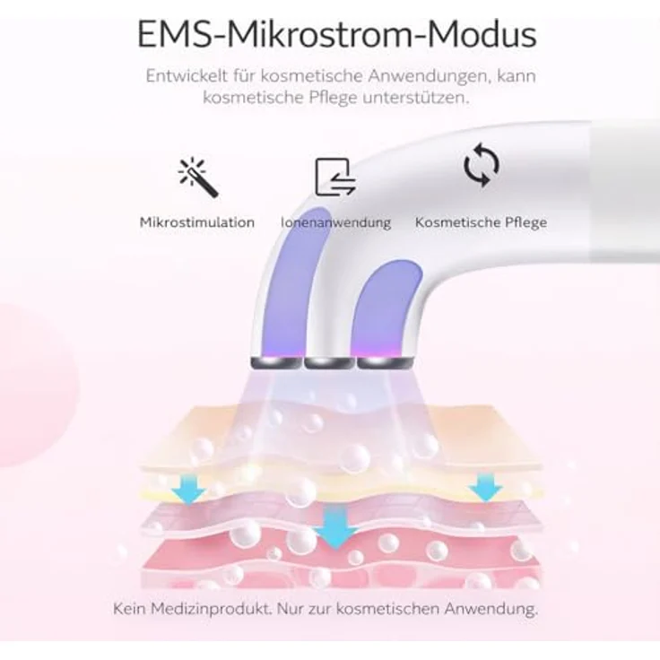 COOL-i ® Gesichtsmassagegerät RF-EMS-LED, multifunktionales Beautygerät für Gesichts- & Halsmassage, kabellos & wiederaufladbar – Bild 7