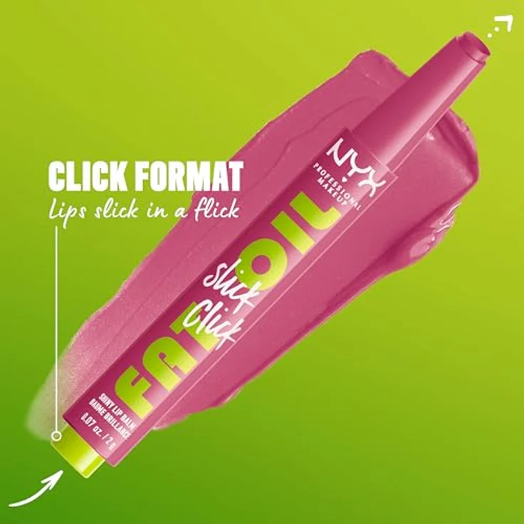NYX Professional Makeup Fat Oil Slick Click, tönender Lippenbalsam in 07 DM Me, 2 g, pflegt und glättet die Lippen – Bild 4