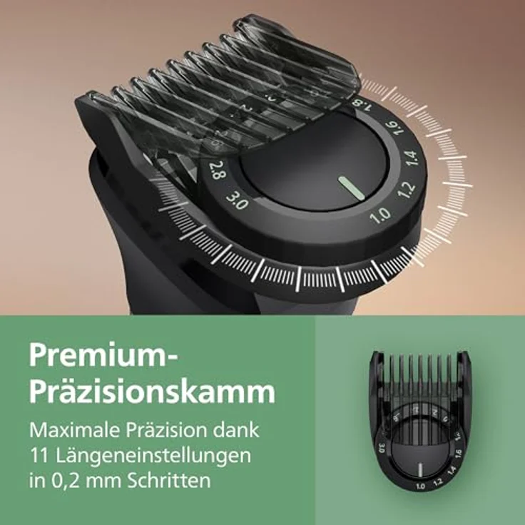 Philips All-in-One Trimmer 9000 Series MG9561/30, 23-in-1 Trimmer mit 27 Längeneinstellungen, Schwarz, Akku, BeardSense-Technologie – Bild 5