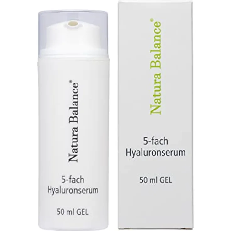 Natura Balance 5 fach Hyaluron Serum Gel, 50ml Anti-Aging Feuchtigkeitsbooster mit 5 Hyaluronsäuretypen, vegan, Made in Germany