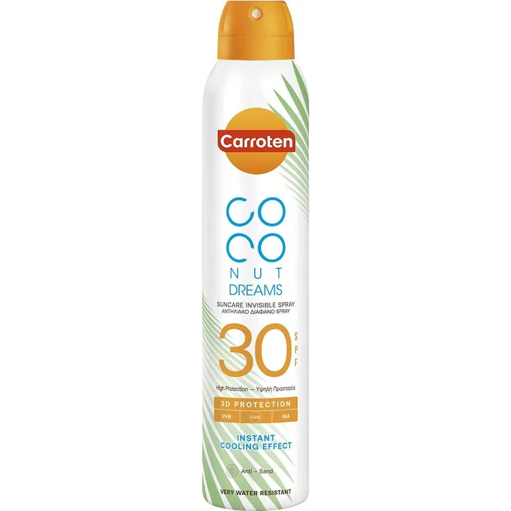 Carroten Suncare Dry Mist SPF 30, Sonnenspray mit kühlendem Effekt, 200 ml, vegan