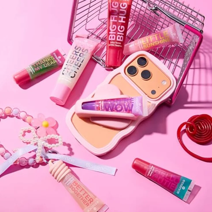 essence Say It With Juicy Cheers Lipgloss Farbton 02 Cake My Day!, 30 ml, hochglänzend, vegan, feuchtigkeitsspendend, volumenvergrößernd – Bild 3