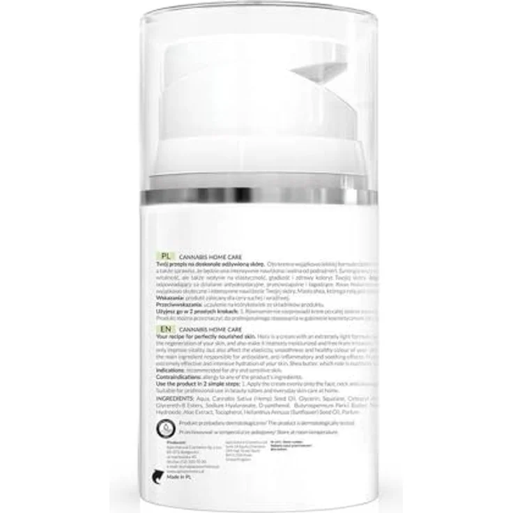 Apis Natural Cosmetics Cannabis Home Care, leichte feuchtigkeitsspendende Creme für trockene bis empfindliche Haut, 50 ml – Bild 3