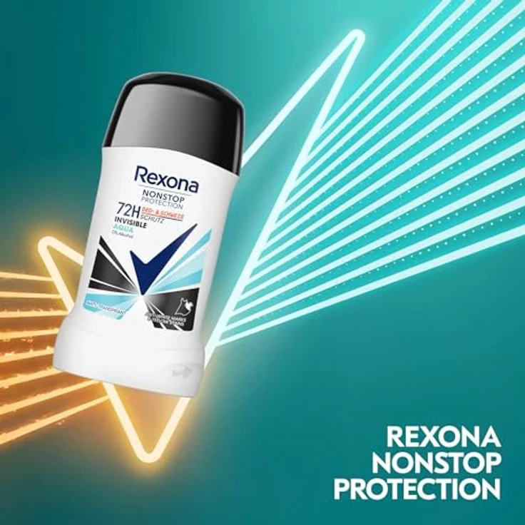 Rexona Nonstop Protection Deo Stick Invisible Aqua, 72 Stunden Anti-Transpirant Schutz, 50 ml, schweiß- und geruchsresistent – Bild 4