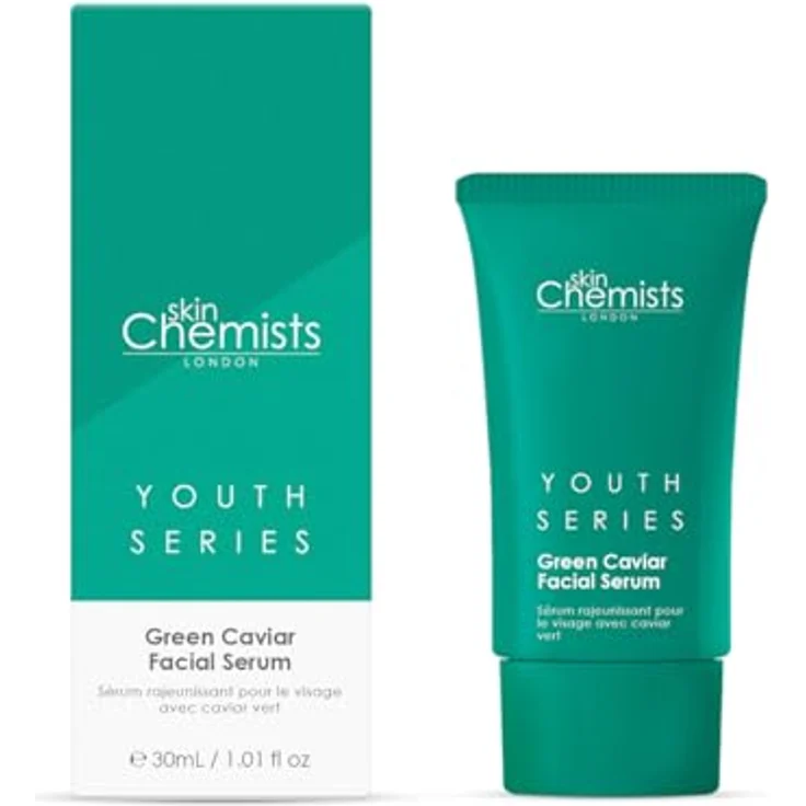 skinChemists Green Caviar Facial Serum 30ml | Nährende Feuchtigkeitspflege für jugendlichen Glanz | Pflanzliches Elixier für Elastizität und Schutz | Glätten, Reparieren und den ganzen Tag strahlen – Bild 1