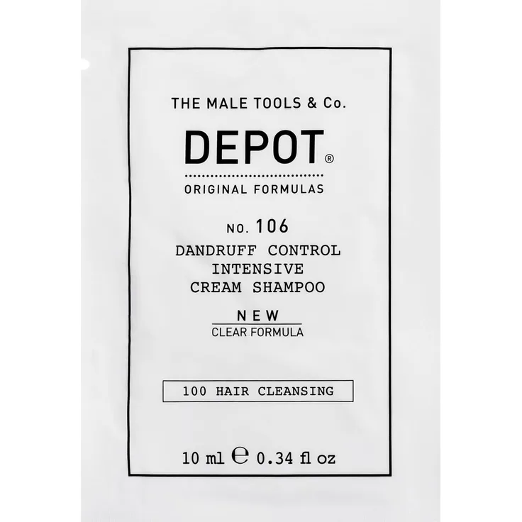 DEPOT 100 Hair Cleansing No. 106 Clear Formula, Pro-Vitamin B5 Shampoo, Anti-Dandruff, 10 ml