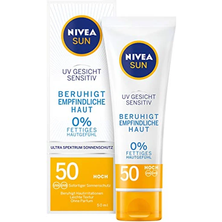 NIVEA SUN Sensitiv sofort Schutz SPF 50+ Sonnenallergie Sonnenlotion 200 ml – Bild 3