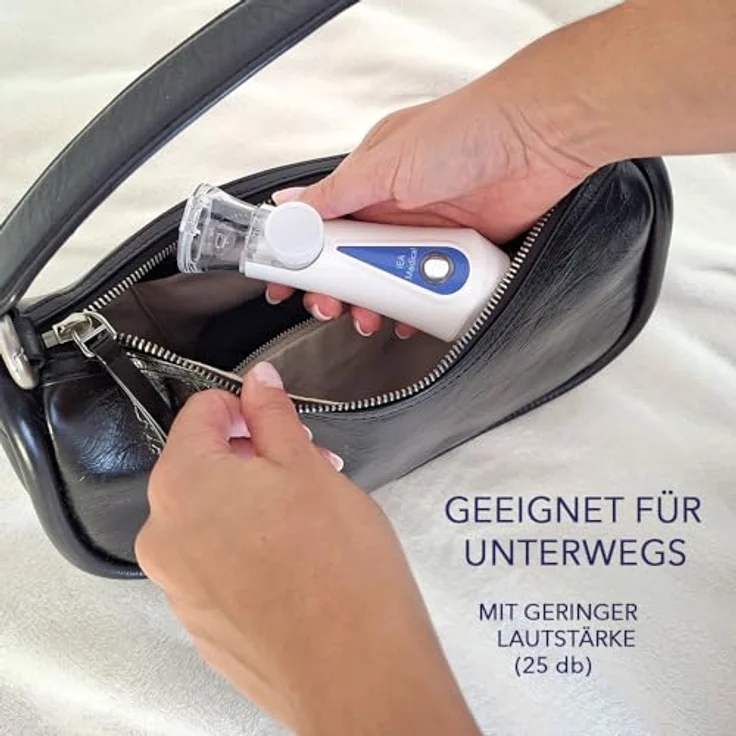 IEA Medical Inhalator & Kochsalzlösung Set, tragbares Inhalationsgerät mit 0,9% NaCl, für Erwachsene & Kinder, inkl. Mundstück und Masken – Bild 6