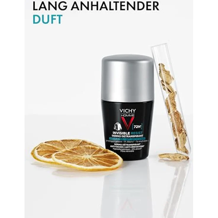 VICHY Vichy Homme Deo Roll-on 72h AT Invisible, Deo-Roll-on für Männer, Schweißhemmend, Besonders hautfreundlich, Keine Spuren auf der Kleidung, Ohne Alkohol, Für empfindliche Haut, 50 ml – Bild 3