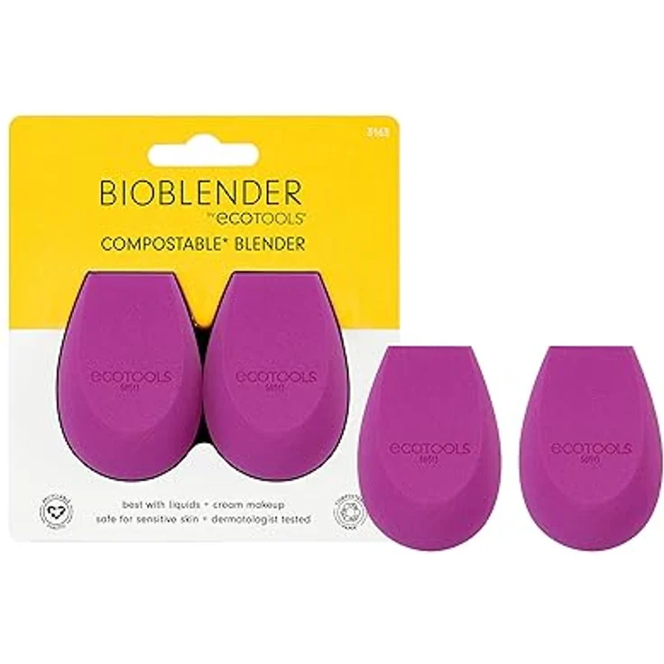 ECOTOOLS Bioblender Make-up-Schwamm Duo-Pack für flüssiges und cremiges Make-up, 54 g, 3163, violett – Bild 1