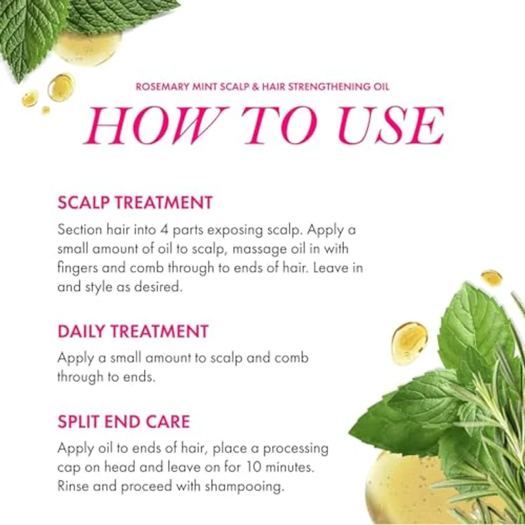 Mielle Organics Mielle Rosemary Mint Kopfhaut- und Haarstärkungsöl für gesundes Haarwachstum, 2 oz 59 ml – Bild 5