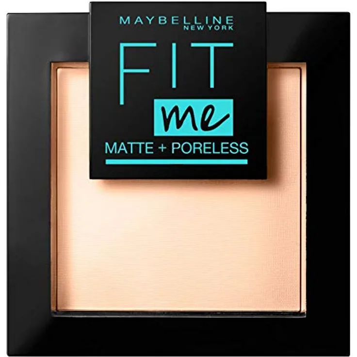 Maybelline Fit Me Powder Puder 9 g, Nr. 120 Classic Ivory, mattierendes Puder mit lichtdurchlässiger Basis und Schwämmchen für makellosen Auftrag