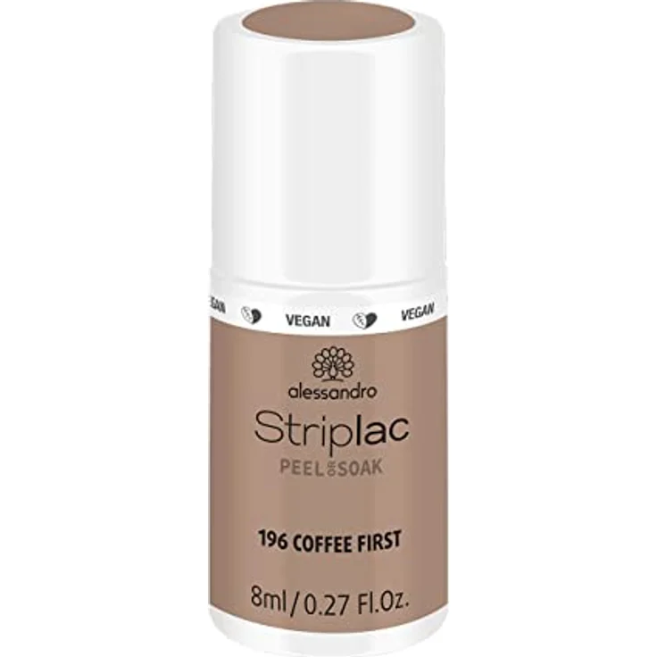alessandro Striplac UV-Nagellack Coffee First – Schonend und langanhaltend – Einfache Entfernung dank Peel-Off-Technologie – Vegan und tierversuchsfrei – 8 ml – Bild 1